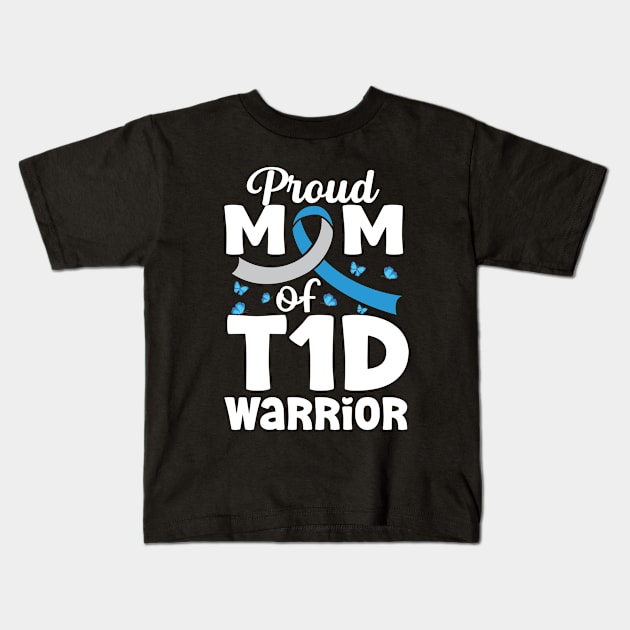 Proud T1D mom her fight is my fight Type1 Diabetes Awareness Kids T-Shirt by UNXart